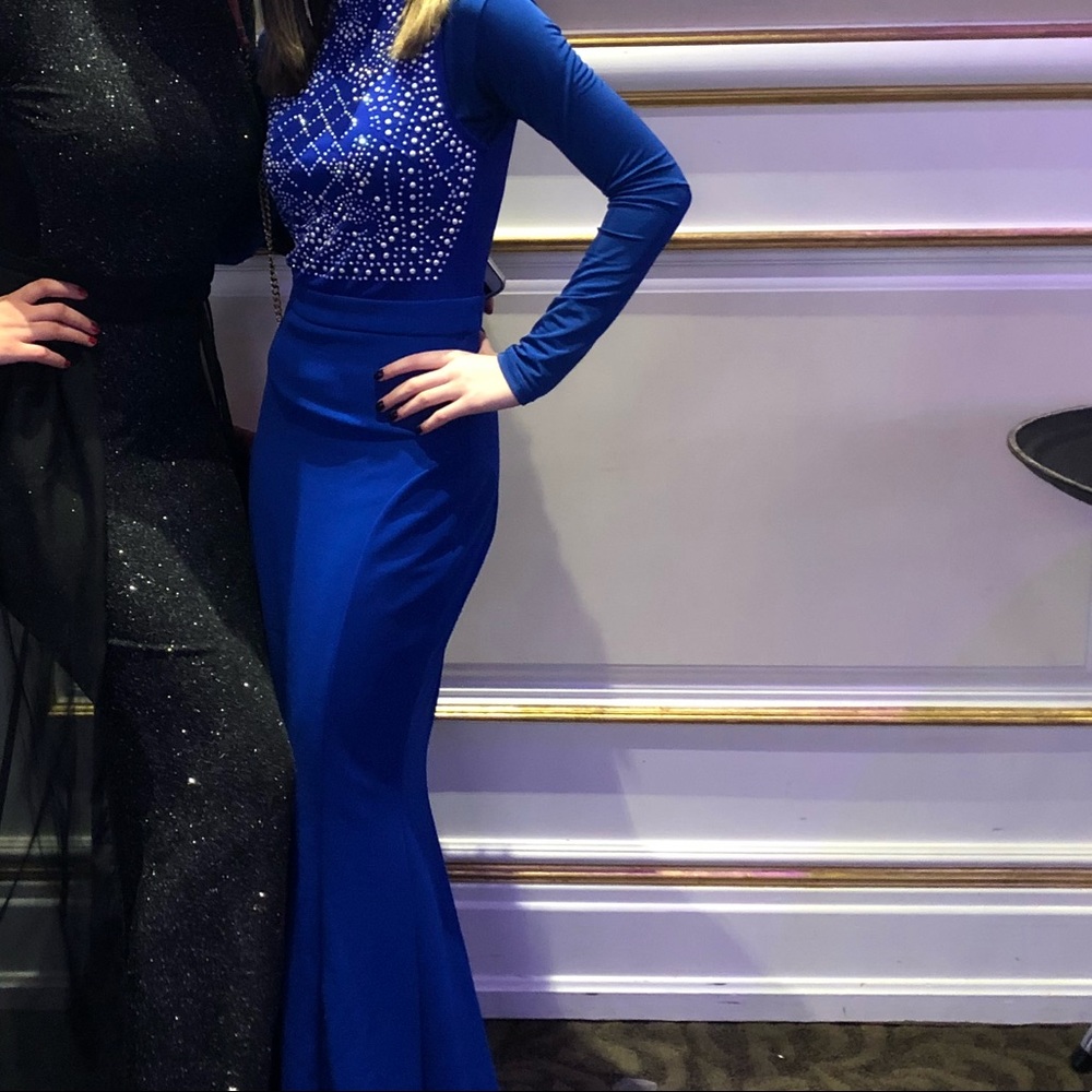 Royal blue evening dress - Picture 3 of 4
